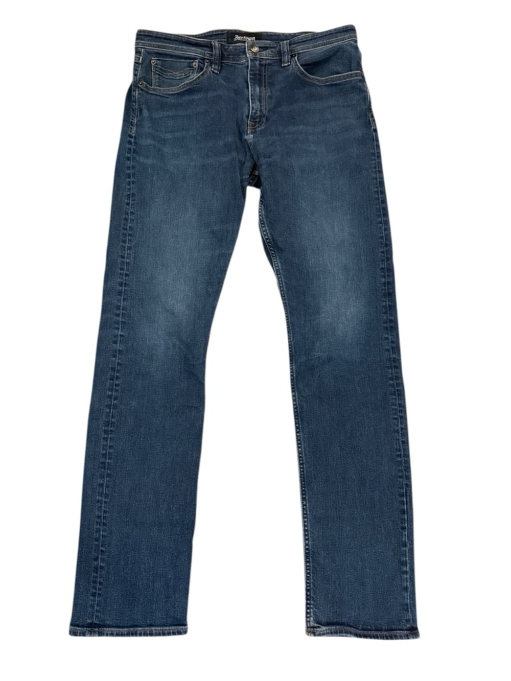 Men’s Dark Wash Straight Leg Jeans 35x34 Stretch Denim Slim Fit  Comfort Revtown